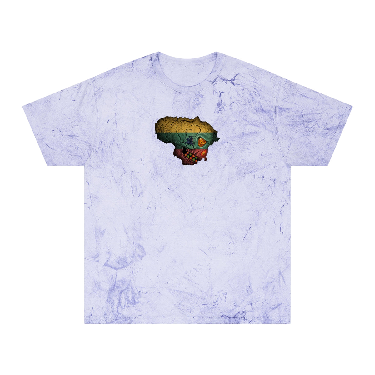 Lithuanian Weathered Flag Skull, T-Shirt, Edgy