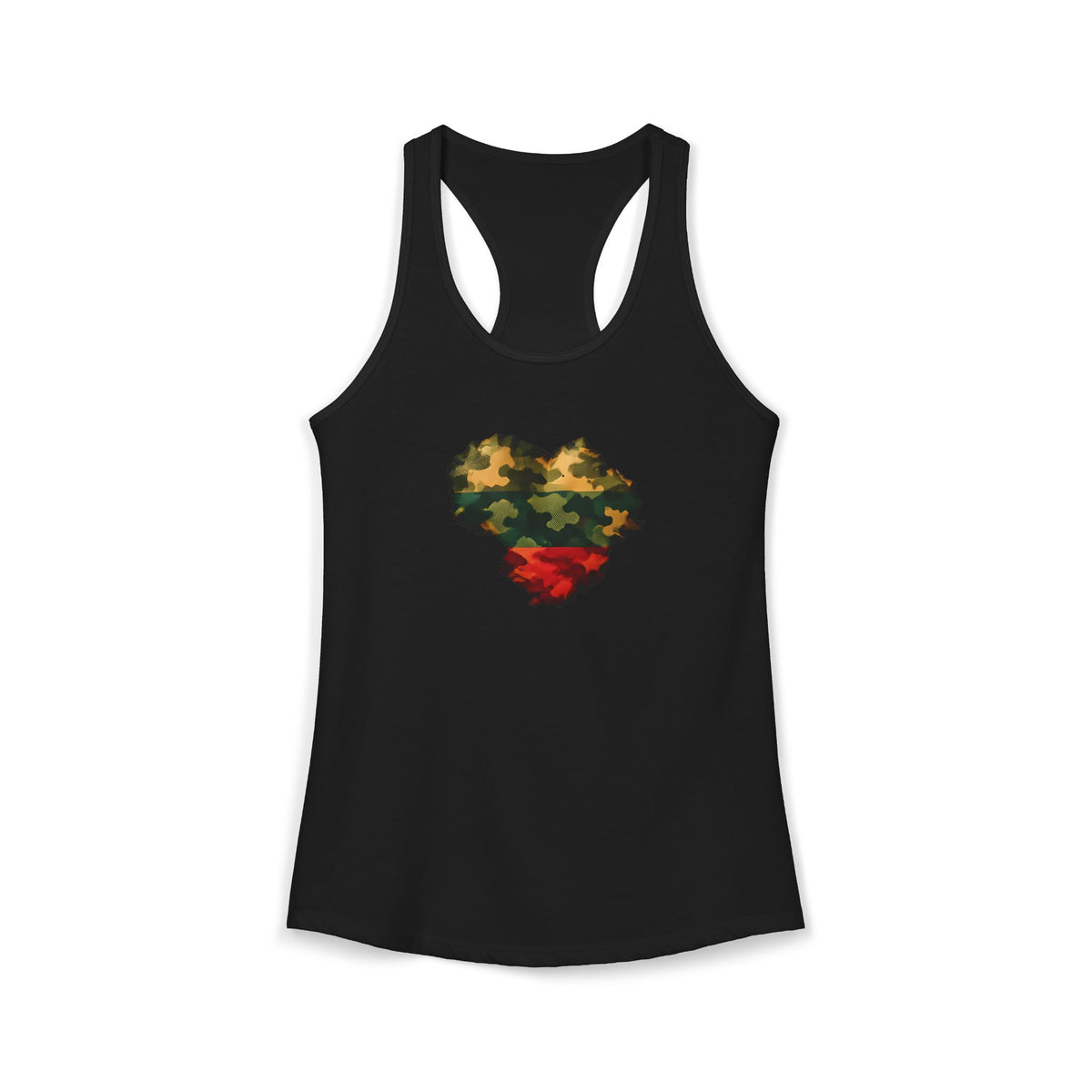 Lithuanian Camouflage Heart, Women's Ideal Racerback Tank