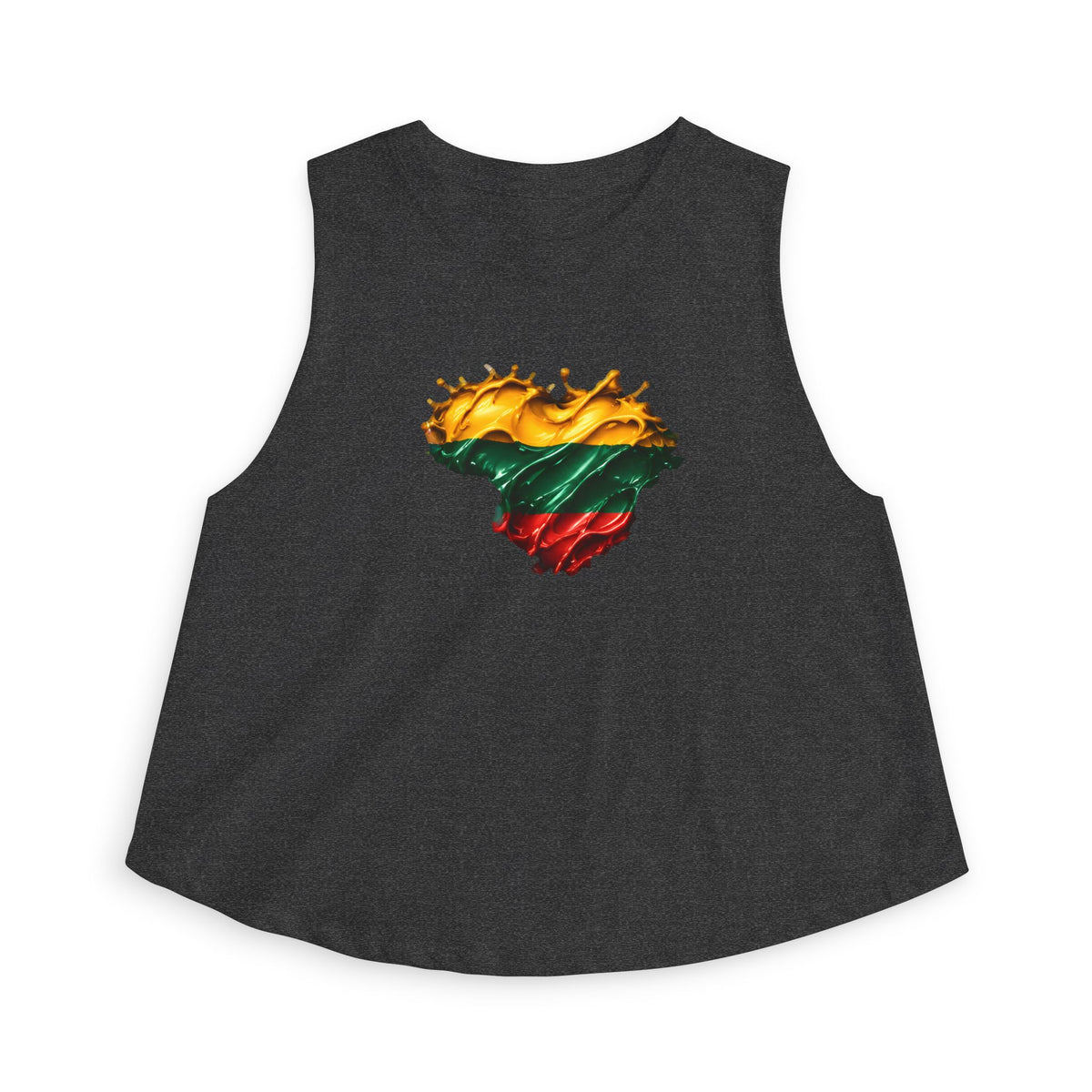 Lithuanian Paint Splash Heart, Women's Crop Top