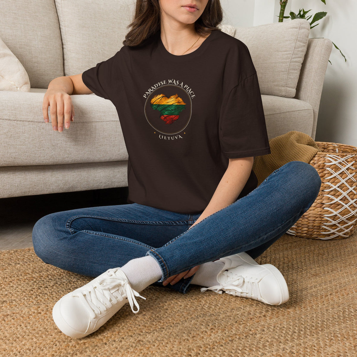 Paradise was a Place, Carved Wood Heart; Unisex Softstyle T-Shirt