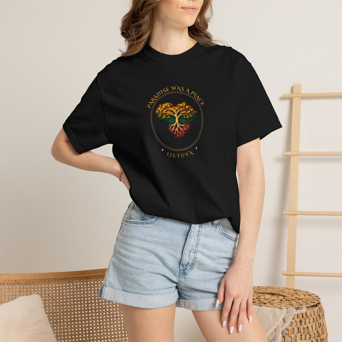 Paradise was a Place, Lietuva, Tree of Life Heart; Unisex Garment-Dyed T-shirt