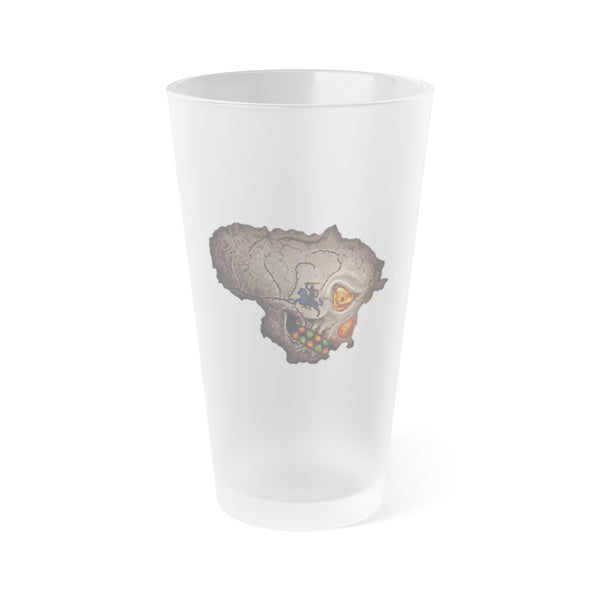 Lithuanian Skull, Frosted Pint Glass, 16oz