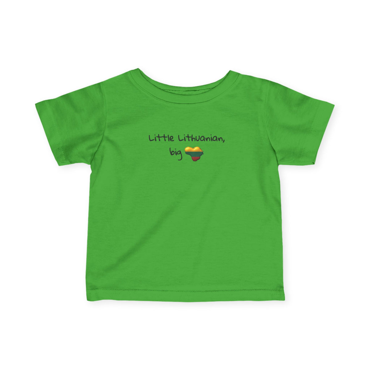 Little Lithuanian Big Heart, Infant Lithuanian Heart Design Fine Jersey Tee