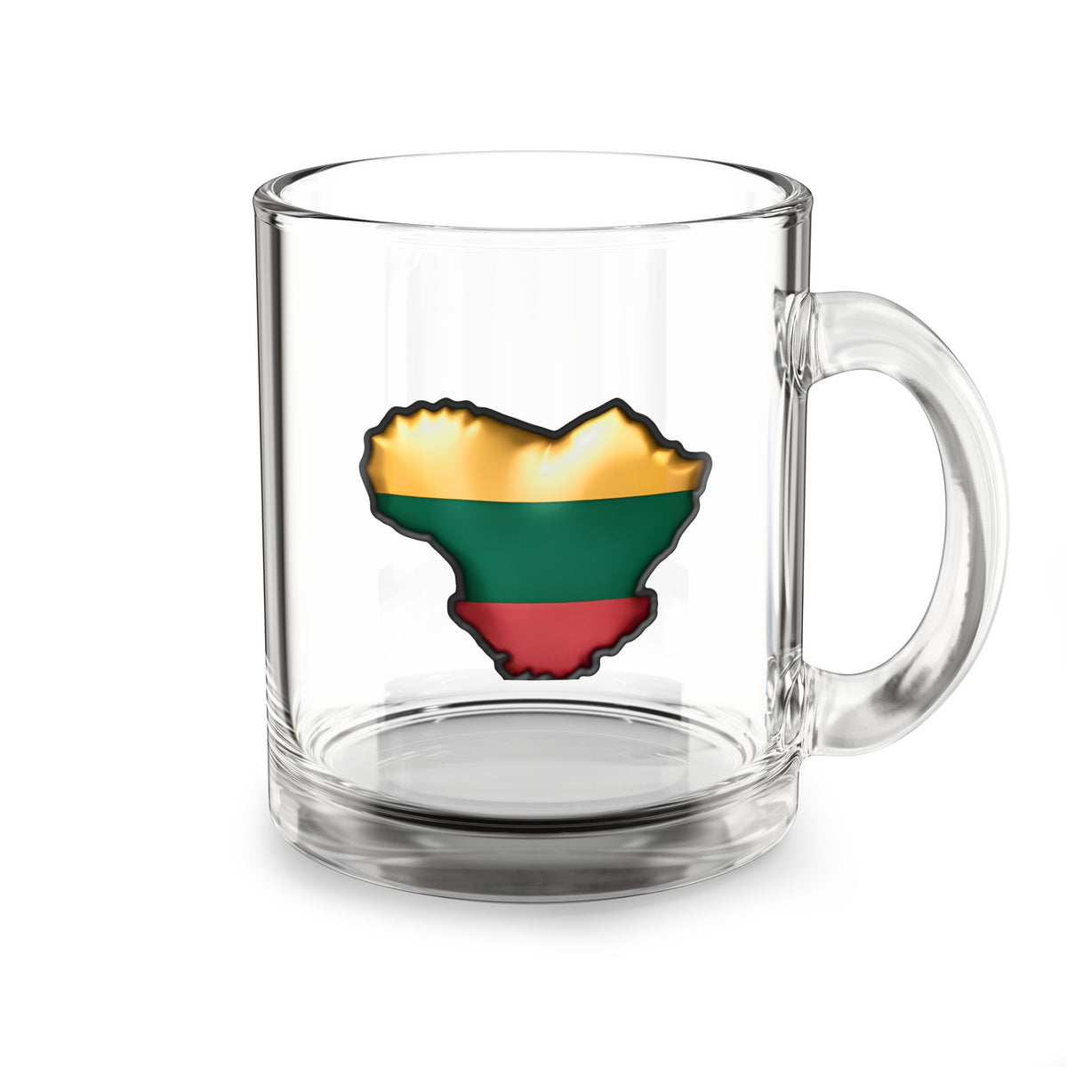 Lithuanian Glossy Balloon Heart, Glass Mug, 10oz