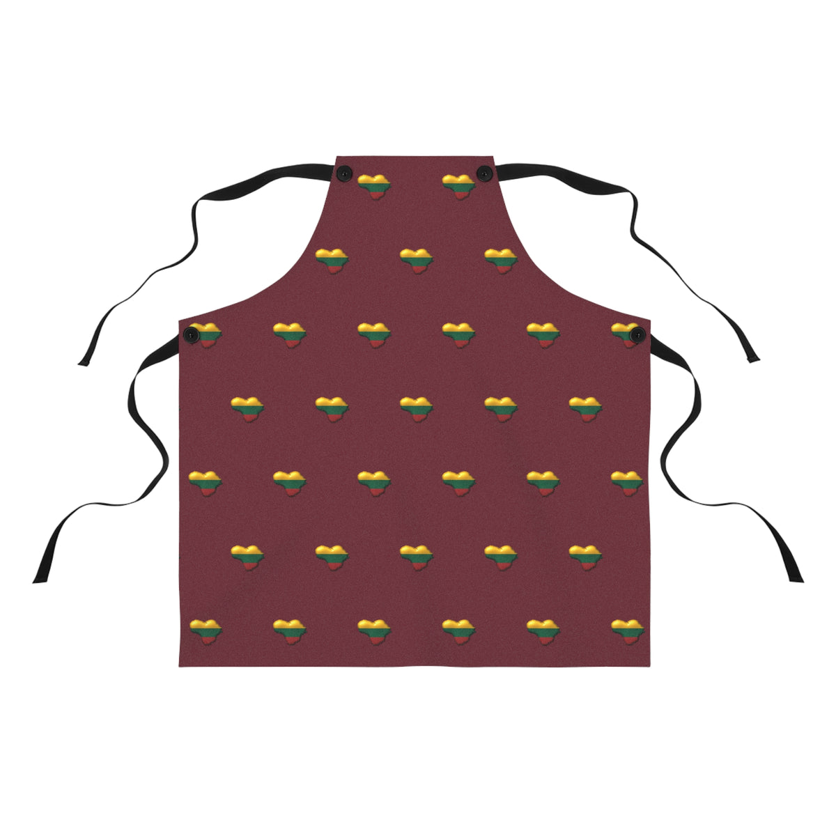 Lithuanian Heart Pattern on Apron, Burgundy