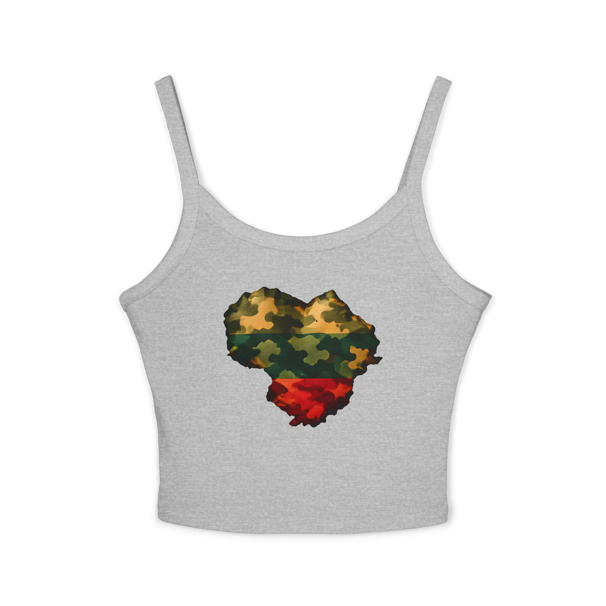 Lithuanian Camouflage Heart, Women's Spaghetti Strap Tank Top