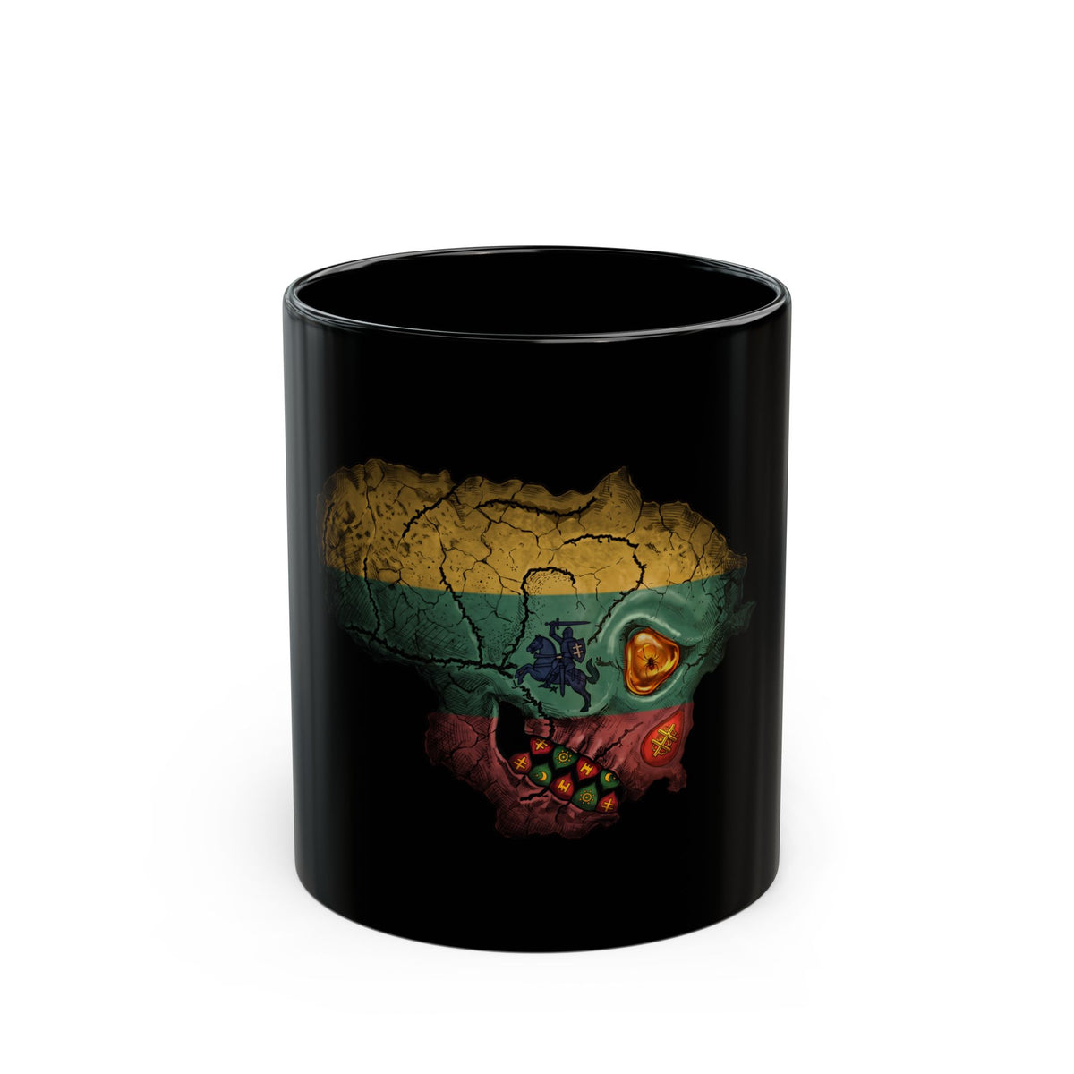 Lithuanian Weathered Flag Skull, Mug, Coffee Cup