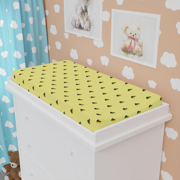Lithuanian Heart, Baby Changing Pad Cover, Soft Yellow