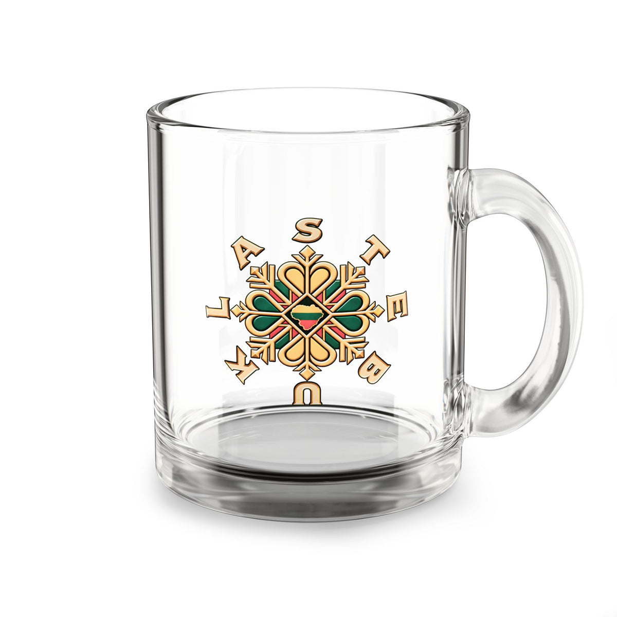 Stebukla Brand Logo, Glass Mug, 10oz