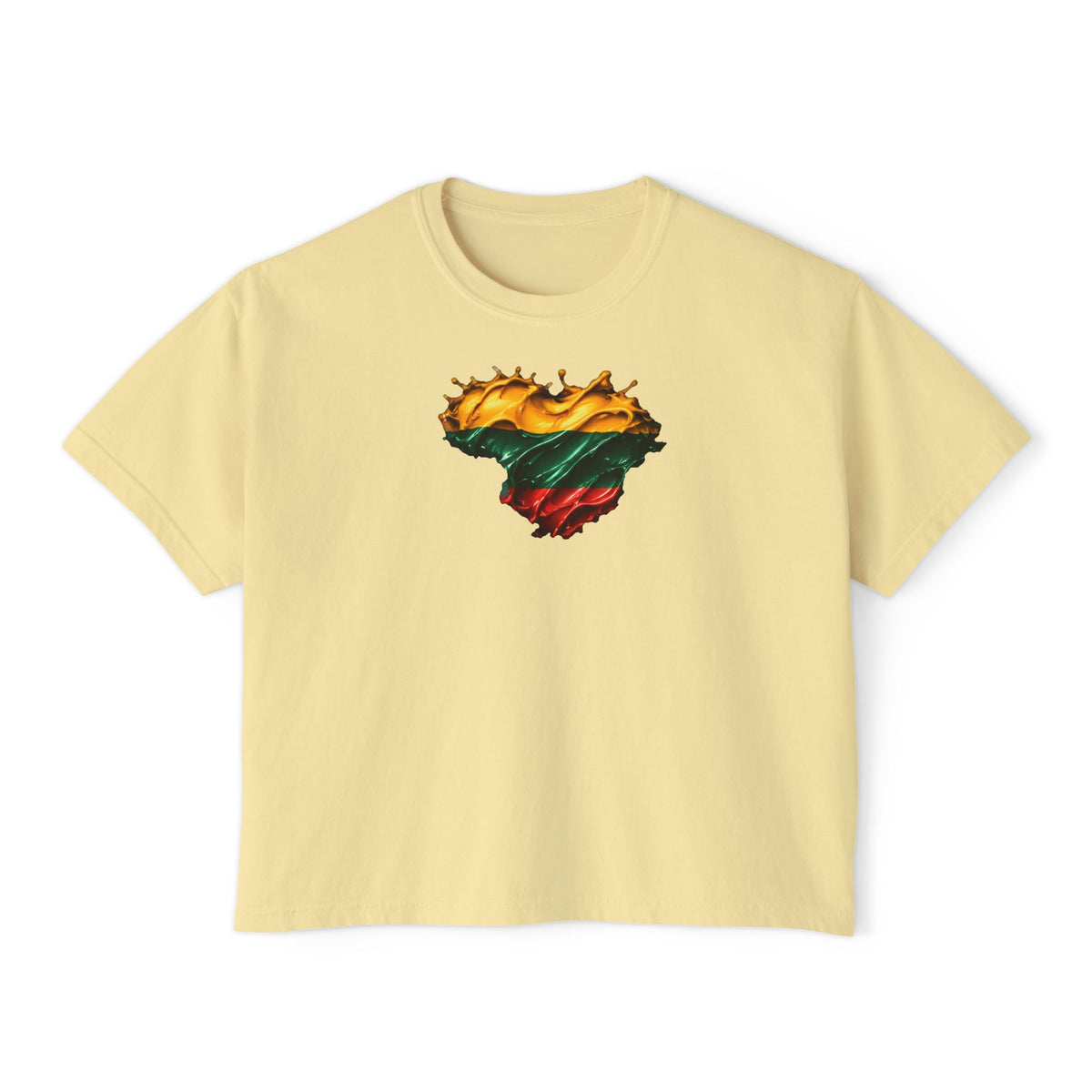 Lithuania Paint Splash Heart, Women's Boxy Tee