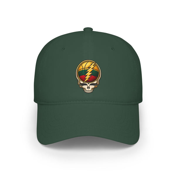 Lithuanian Lightning Bolt and Basketball, Low Profile Baseball Cap