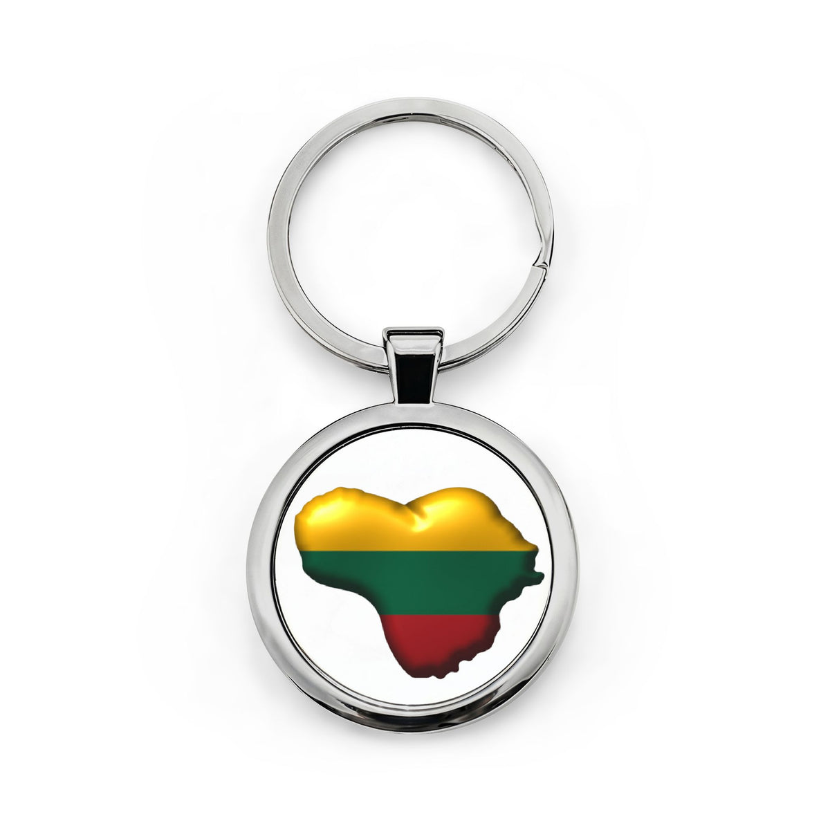 Lithuanian Heart of Europe Round Stainless Steel Keychain