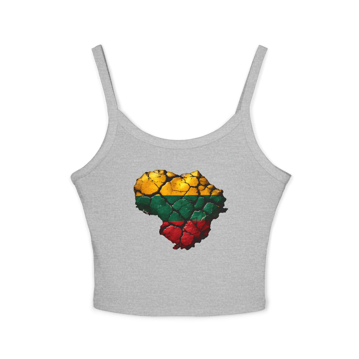 Lithuanian Cracked Earth Heart, Women's Spaghetti Strap Tank Top