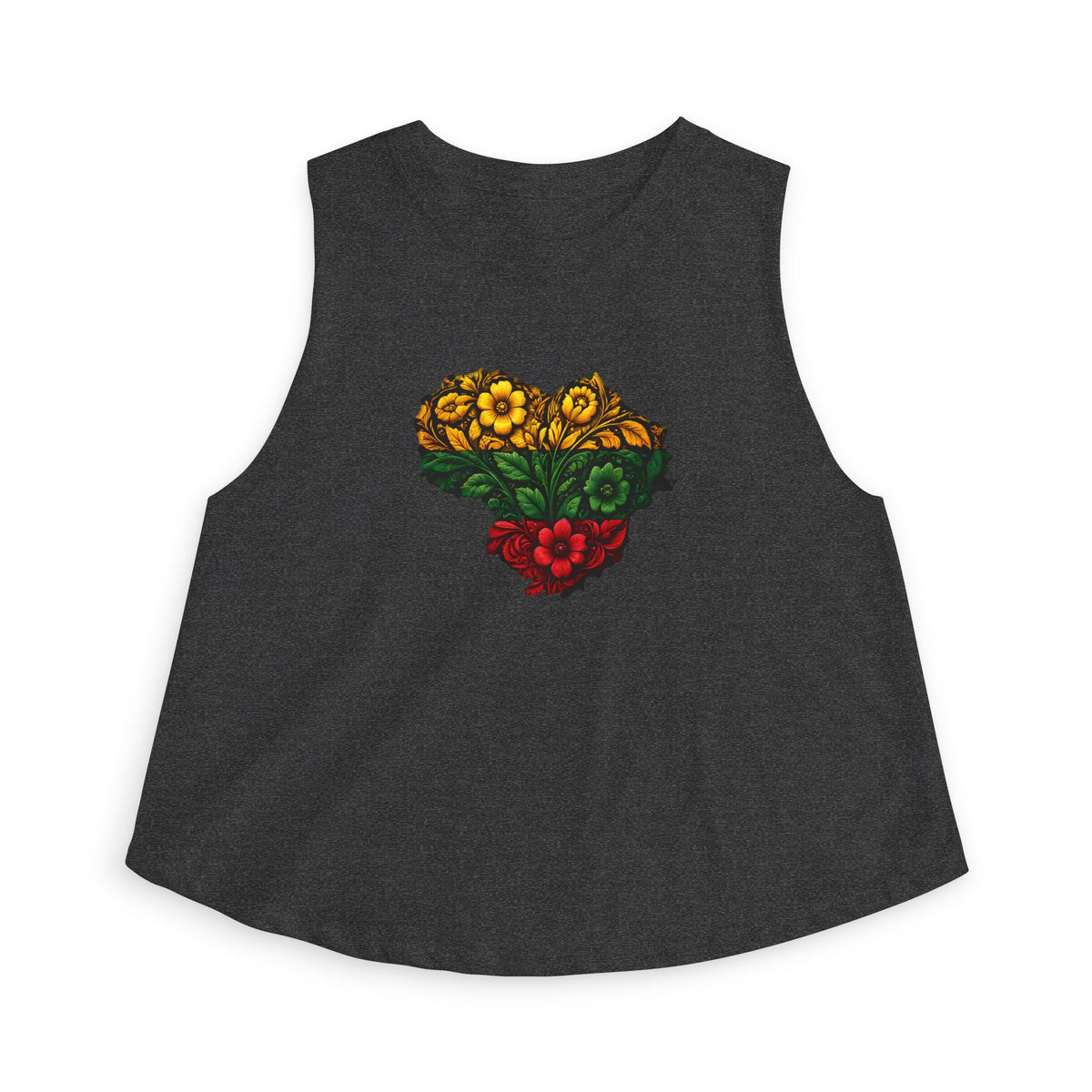 Lithuanian Floral Heart, Women's Crop Top