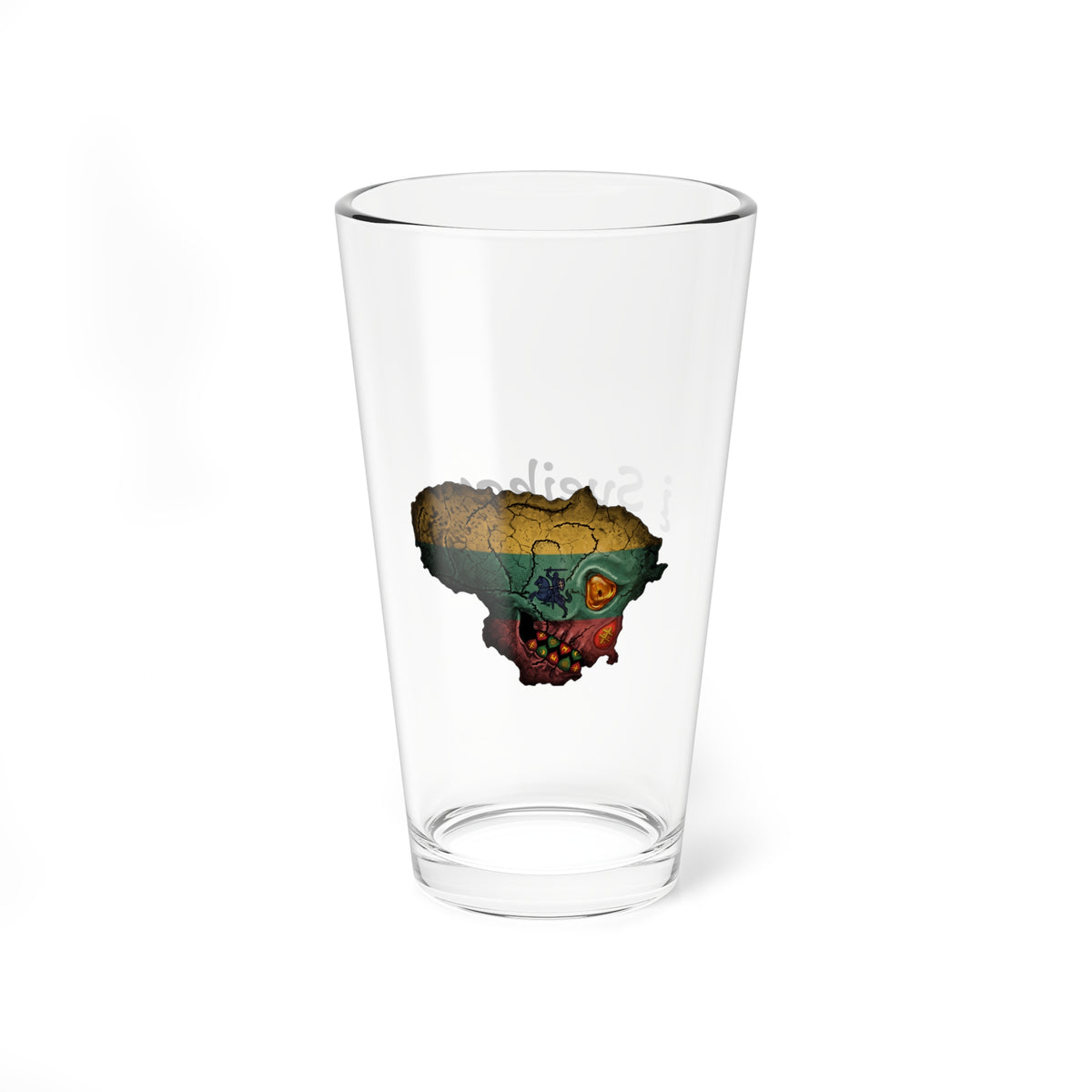 Lithuanian Skull Flag 2, Mixing Glass, 16oz