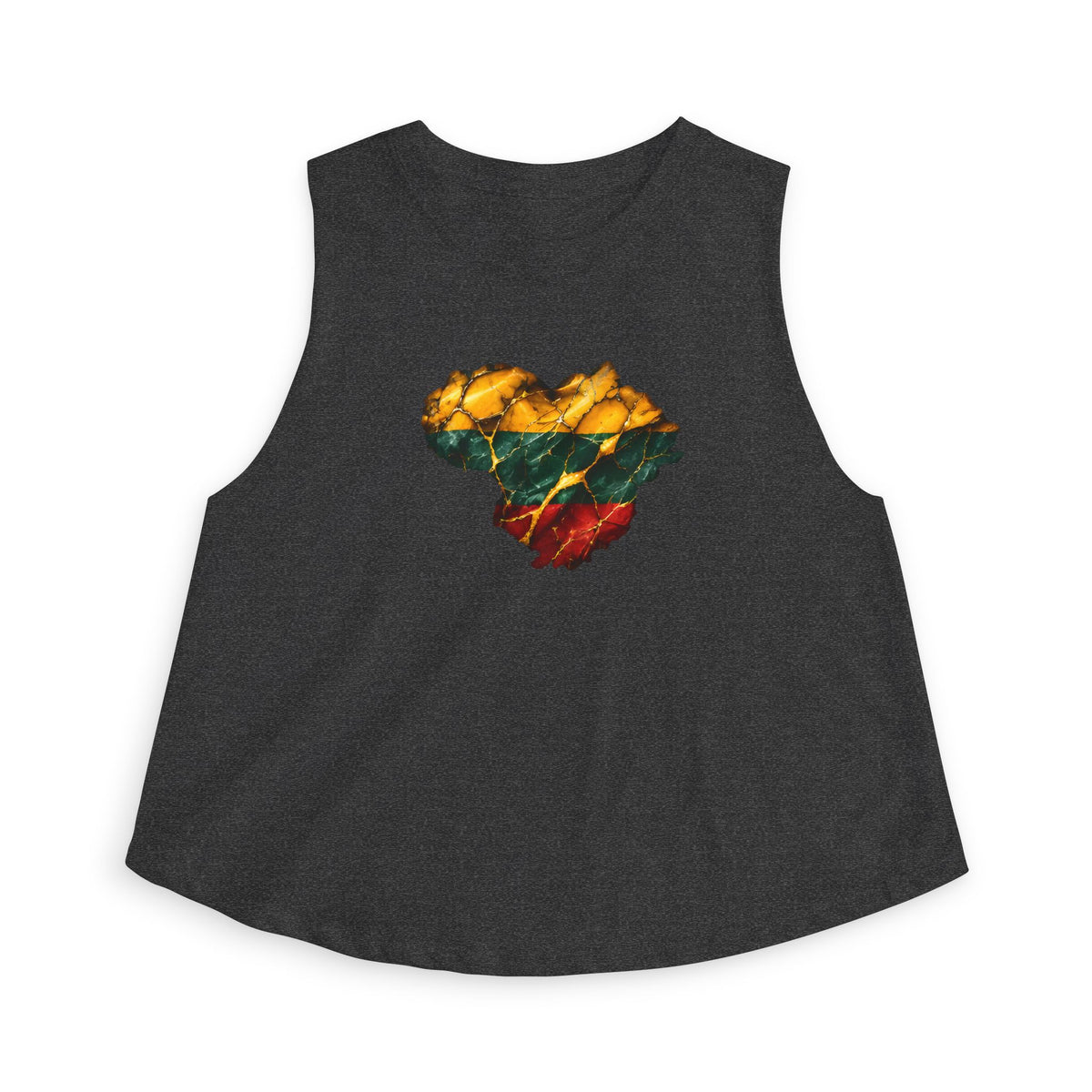 Lithuanian Marble Heart, Women's Crop Top
