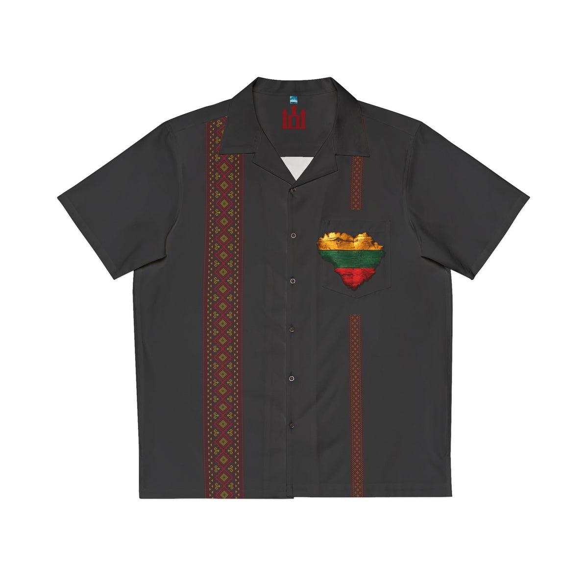 Washed Black Men's Hawaiian Shirt