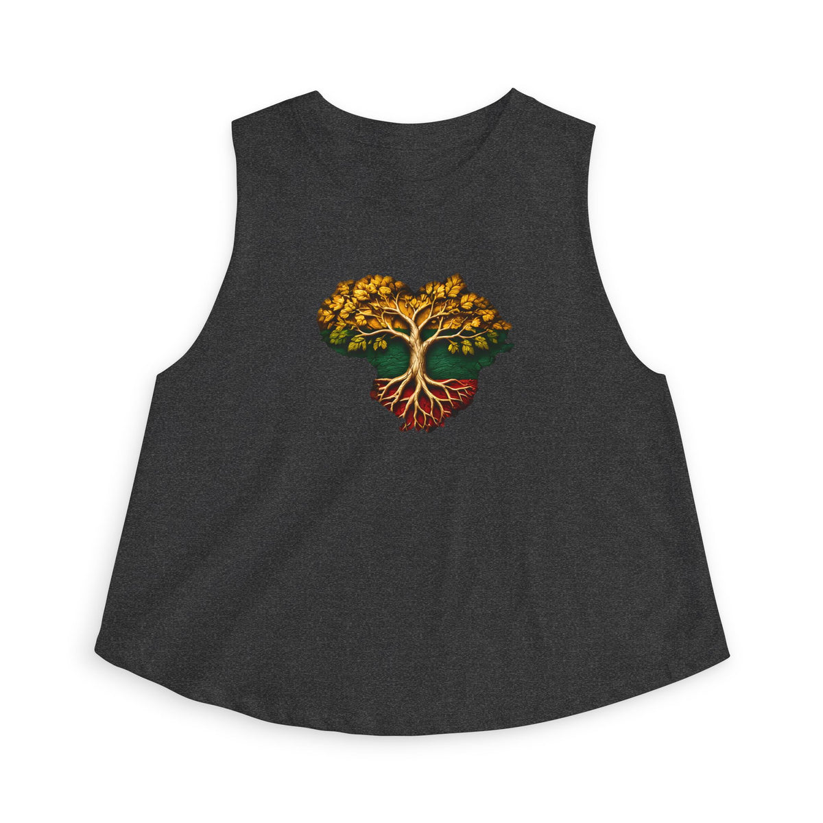 Lithuanian Tree of Life Heart, Women's Crop Top