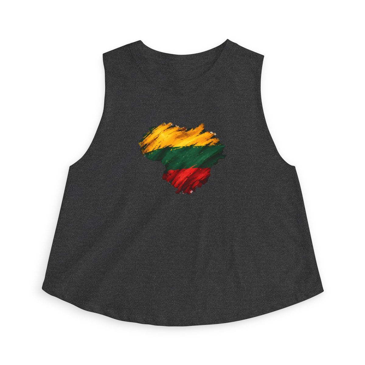 Lithuanian Brushstroke Heart, Women's Crop Top