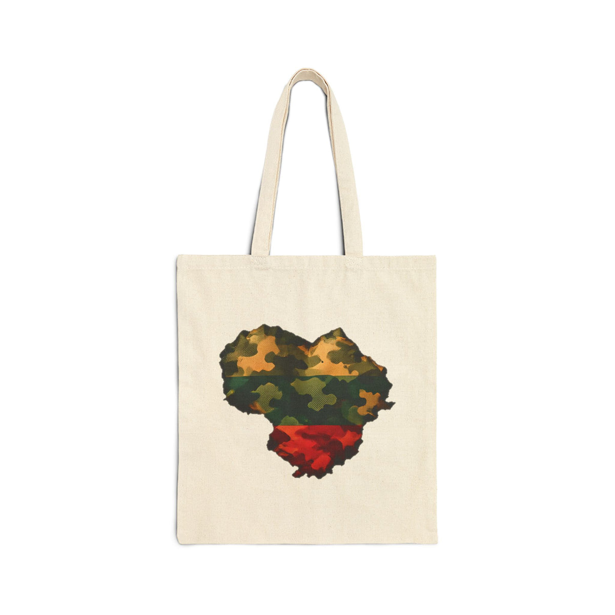 Camouflage Heart, Cotton Canvas Tote Bag
