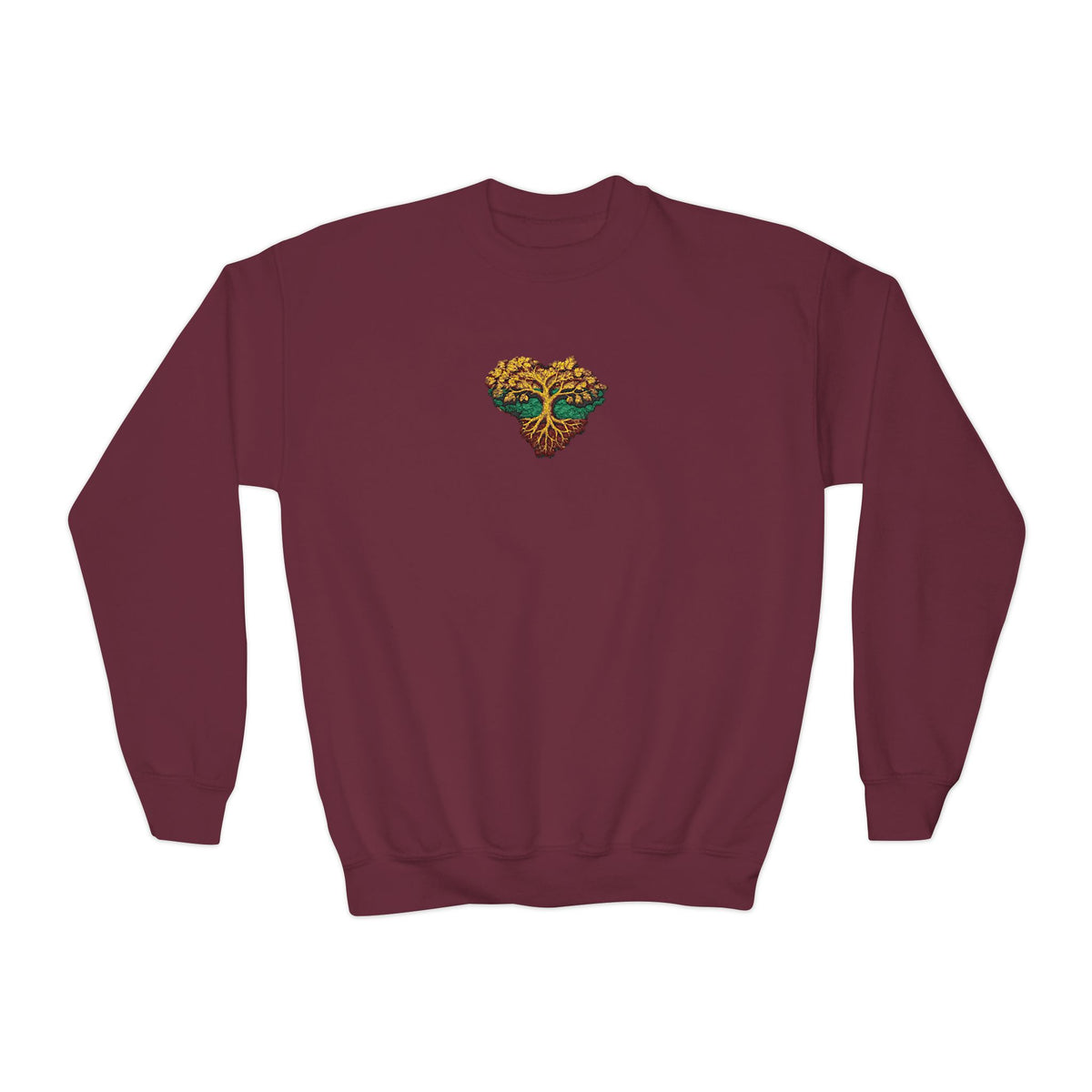 Lithuanian Tree of Life Heart, Youth Crewneck Sweatshirt