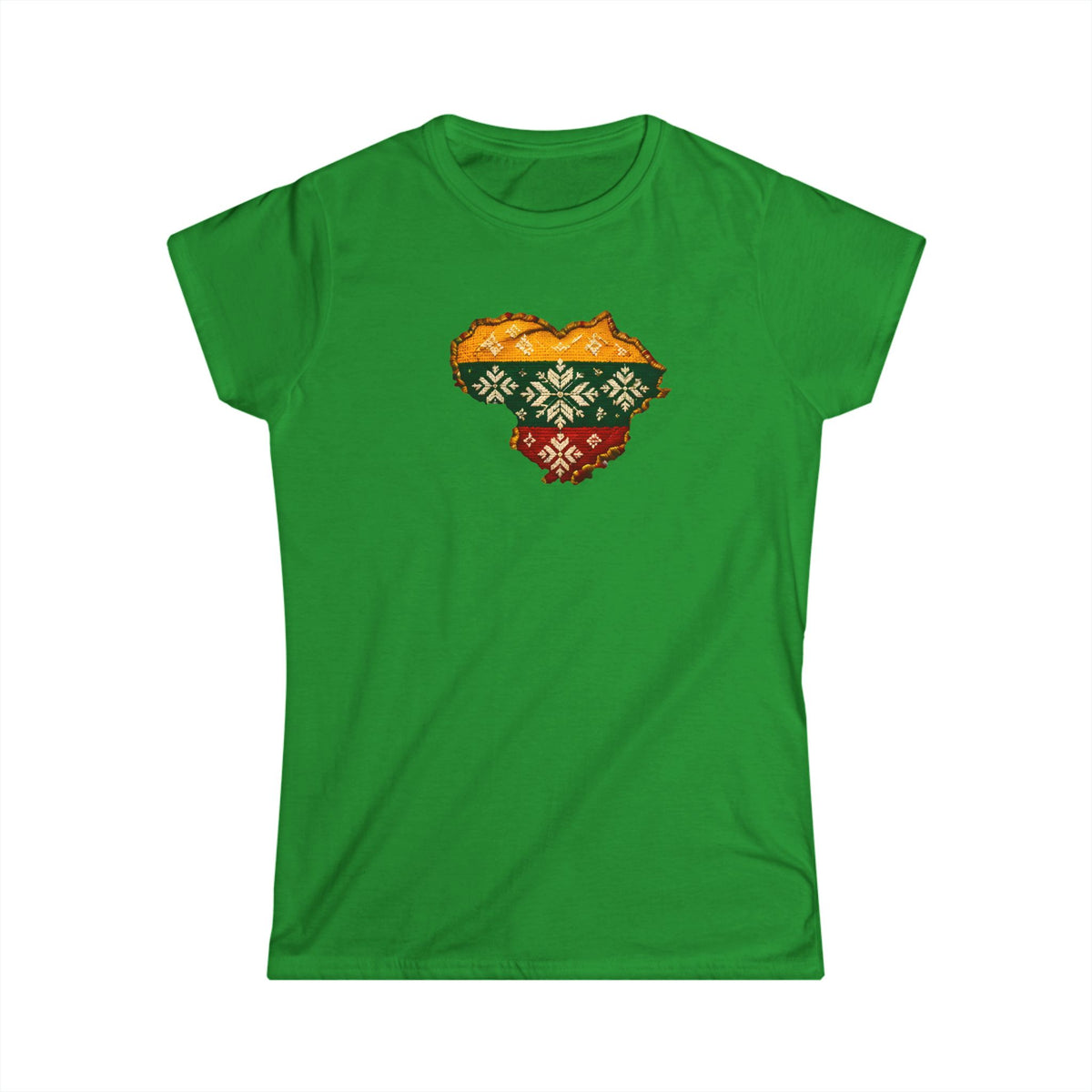 Lithuanian Knit Sweater Heart, Women's Softstyle Tee