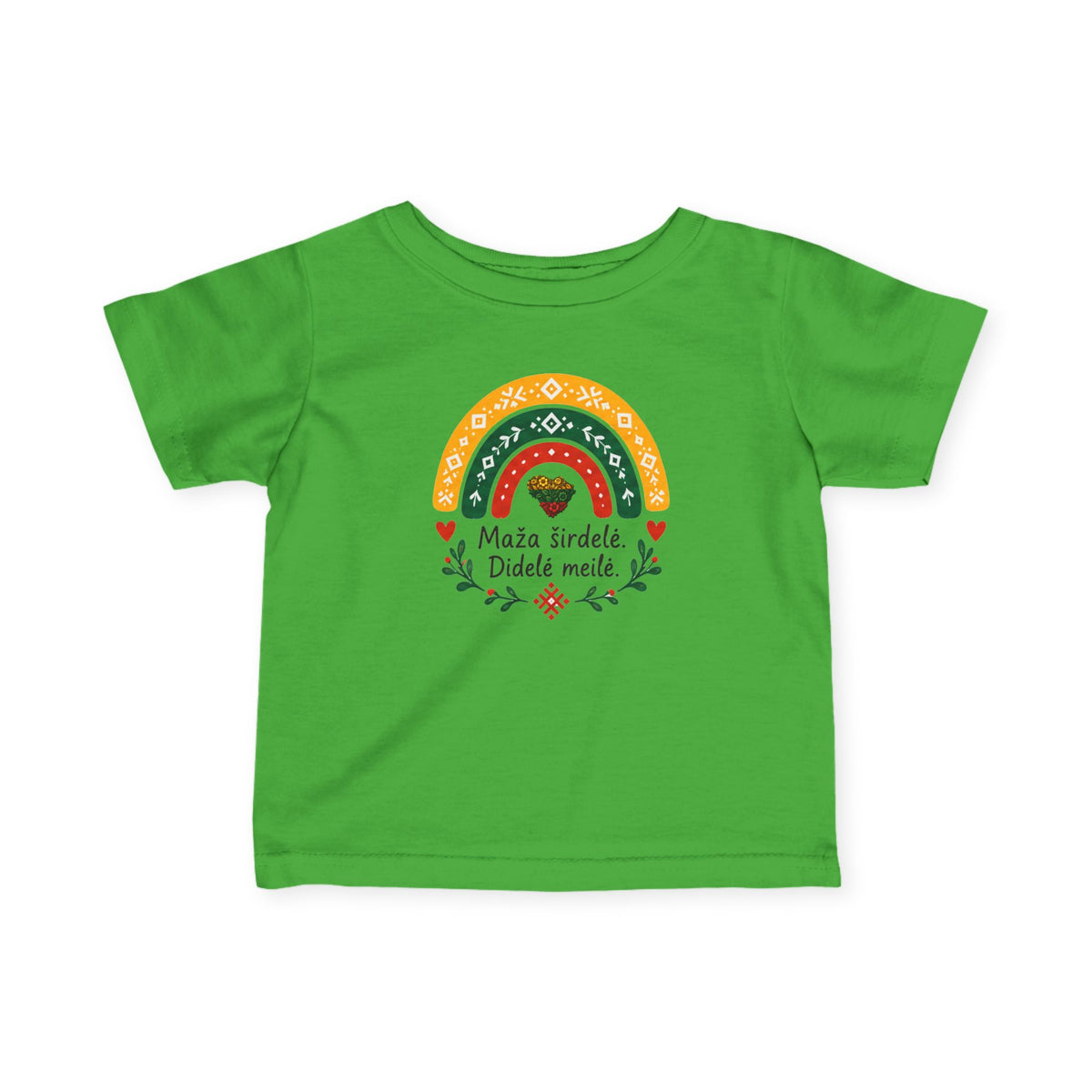 Maža Širdelė Didelė Mielė, Lithuanian, Infant Fine Jersey Tee