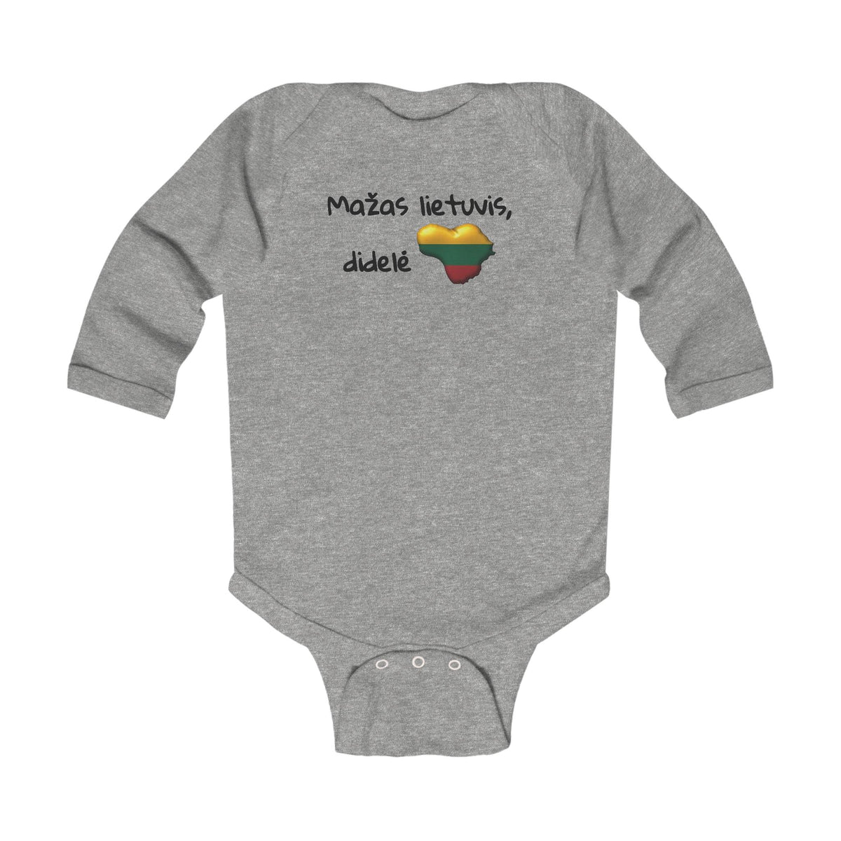 Mažas Lietuvis, Didelé Širdis, Infant Long Sleeve Bodysuit