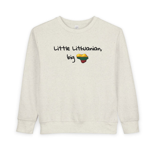 Little Lithuanian Big Heart, Toddler Sweatshirt Lithuanian Heart Design