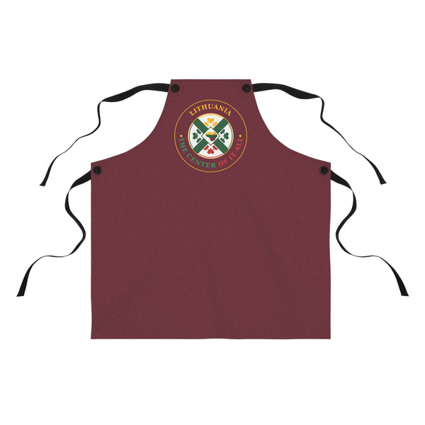 Lithuania the Center of it All, Apron, Burgundy