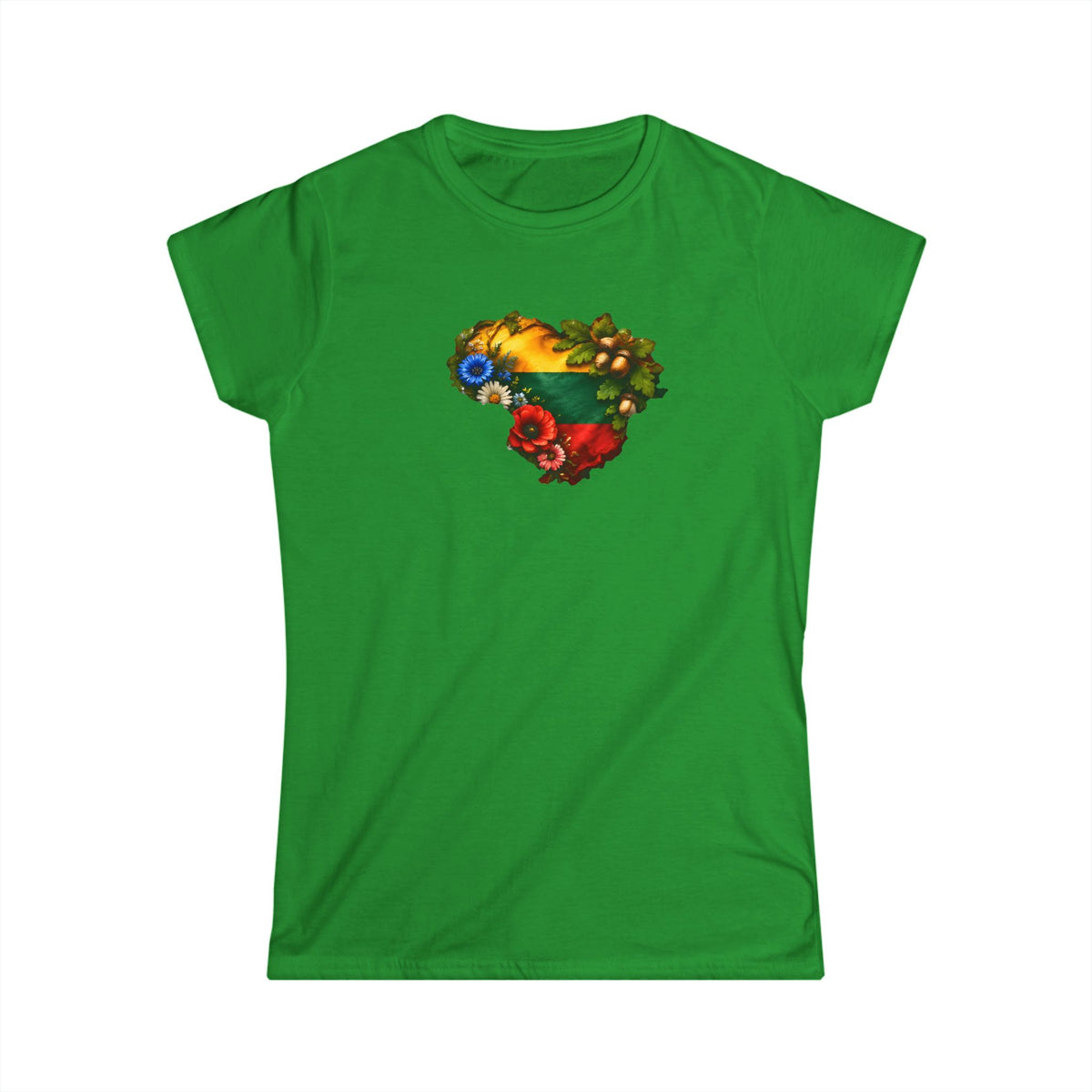 Lithuanian Wildflower Heart, Women's Softstyle Tee
