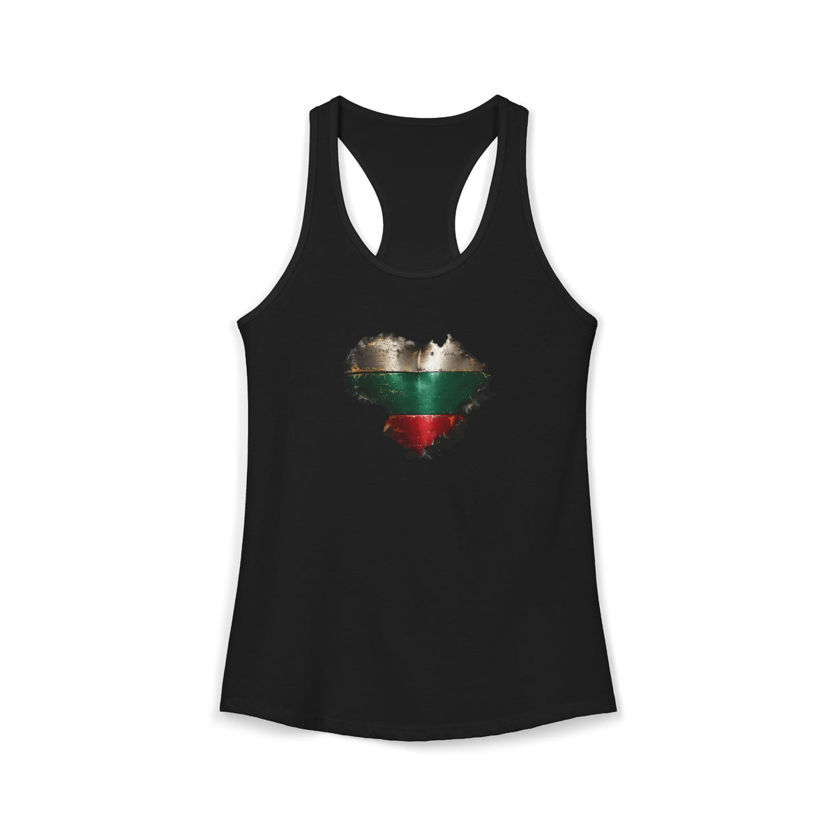 Lithuanian Weathered Metal Heart, Women's Ideal Racerback Tank