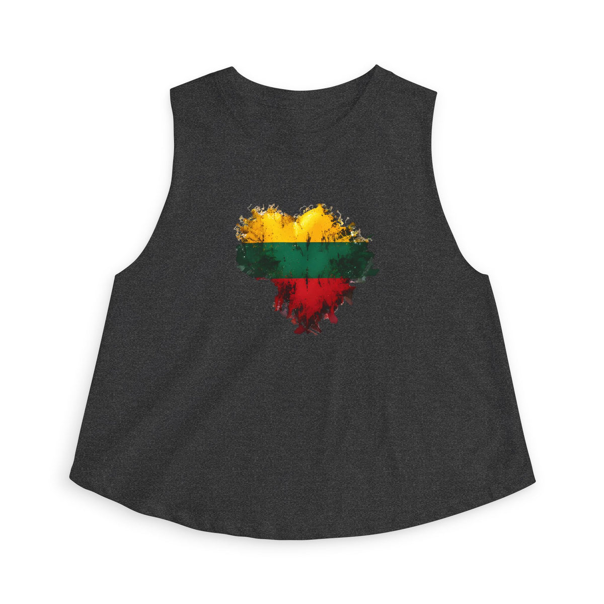 Lithuanian Splatter Heart, Women's Crop Top