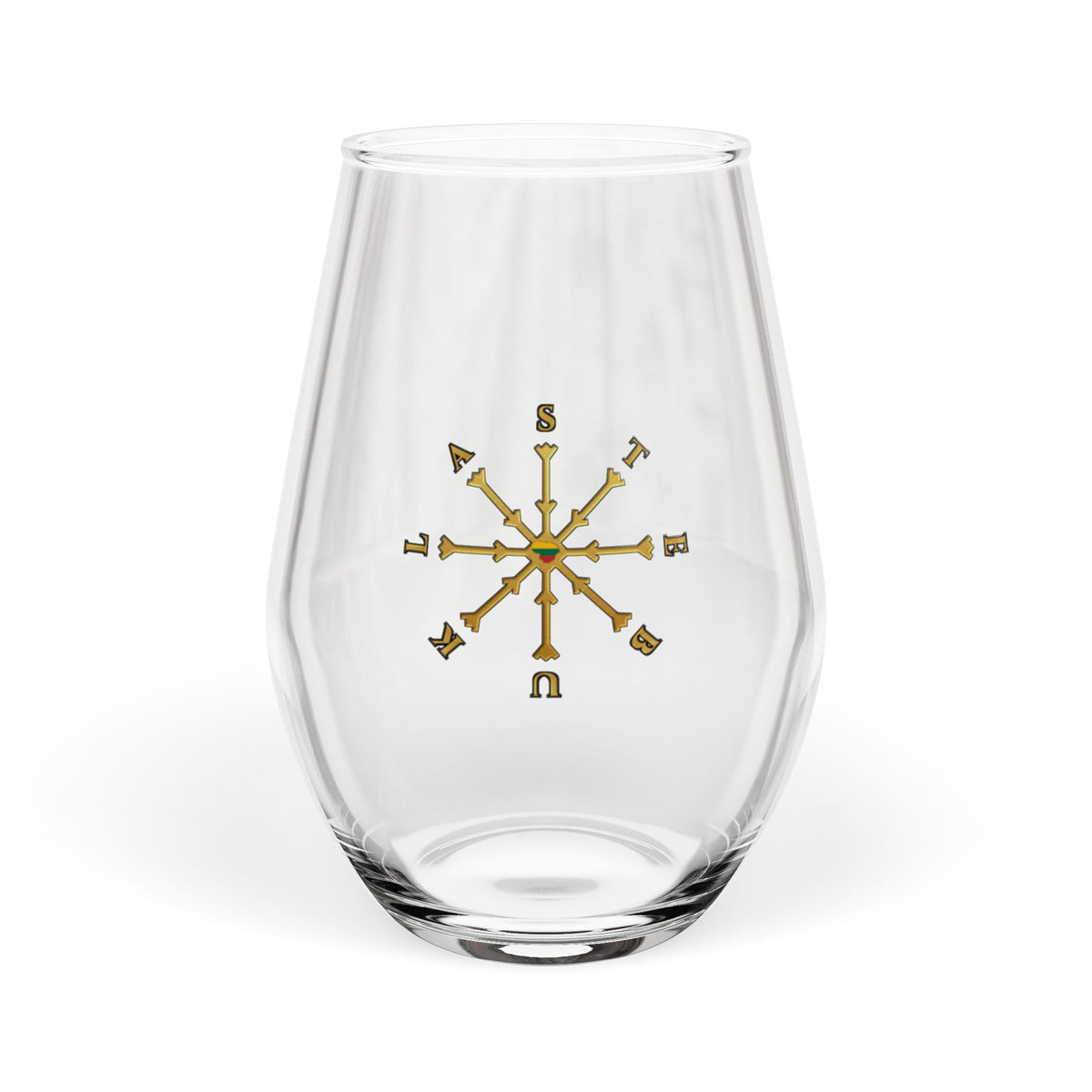 Stebukla Solar Cross, Stemless Wine Glass, 11.75oz