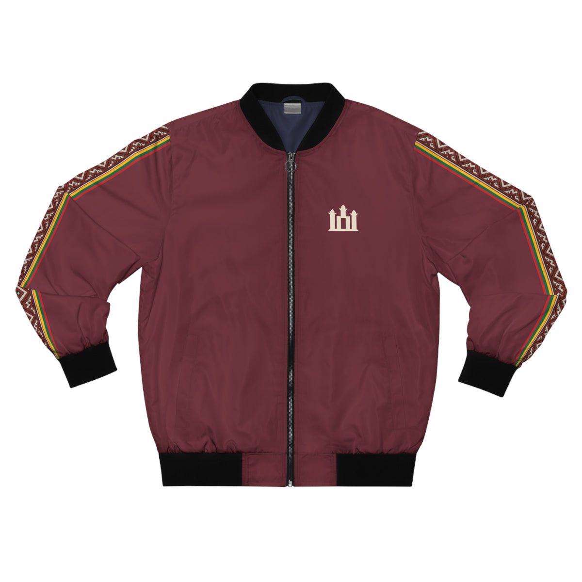 Burgundy Men's Bomber Jacket Lithuanian Bold