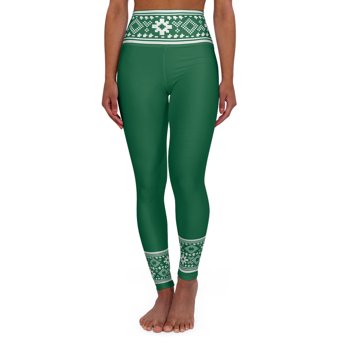 Lithuanian Green Lithuanian Inspired High Waisted Yoga Leggings