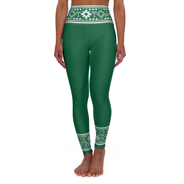 Lithuanian Green Lithuanian Inspired High Waisted Yoga Leggings