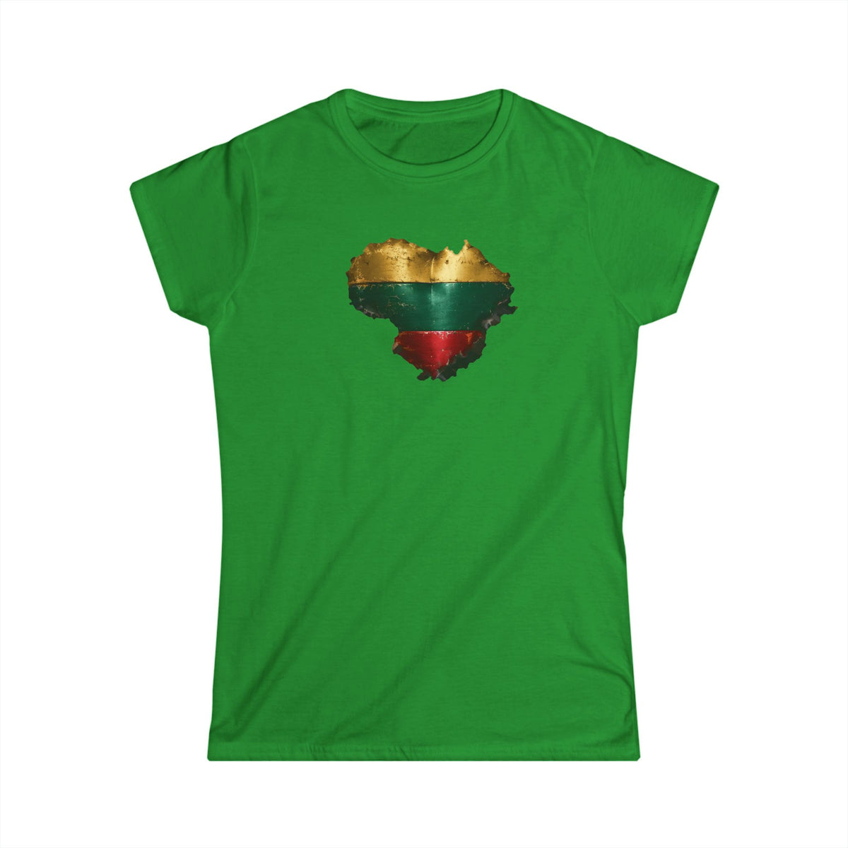 Lithuanian Weathered Metal Heart, Women's Softstyle Tee