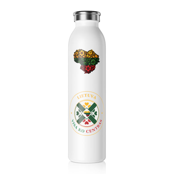 Lietuva Visa Ko Centras, Center of it all with Flower and Liquid Hearts, Slim Water Bottle