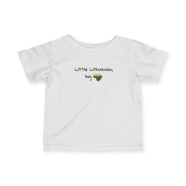Little Lithuanian Big Heart, Infant Lithuanian Heart Design Fine Jersey Tee