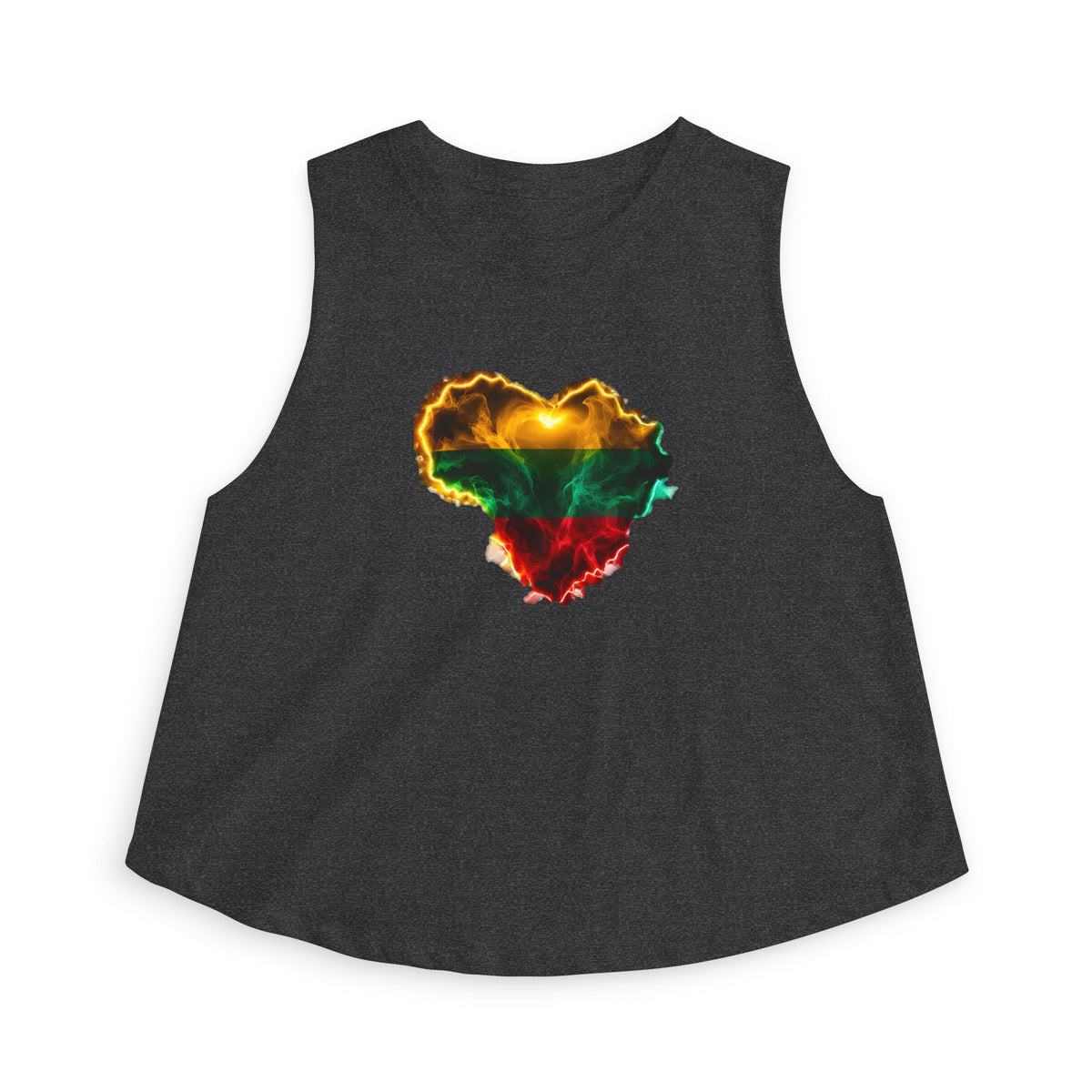 Lithuanian Fire Glow Heart, Women's Crop Top