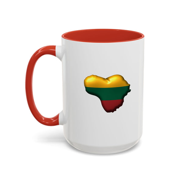 Lithuanian Forest Heart Design Lithuanian Center of it All Logo Accent Coffee Mug (11, 15oz)