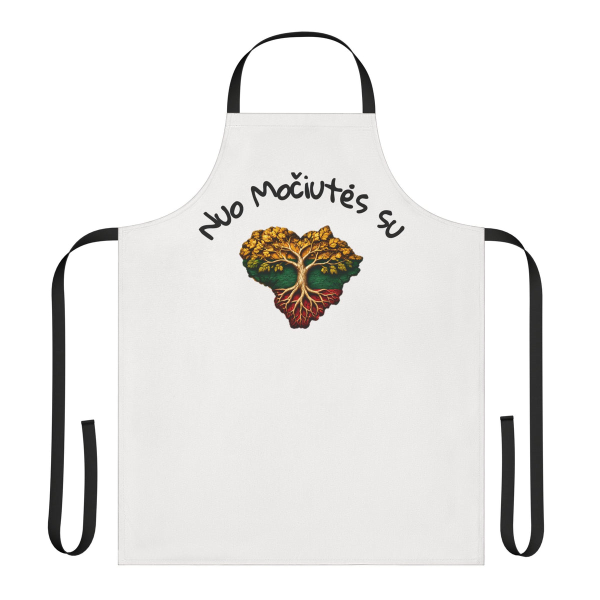 Lithuania Tree of Life Heart Design Apron | Kitchen Apron Nuo Močiutės Su