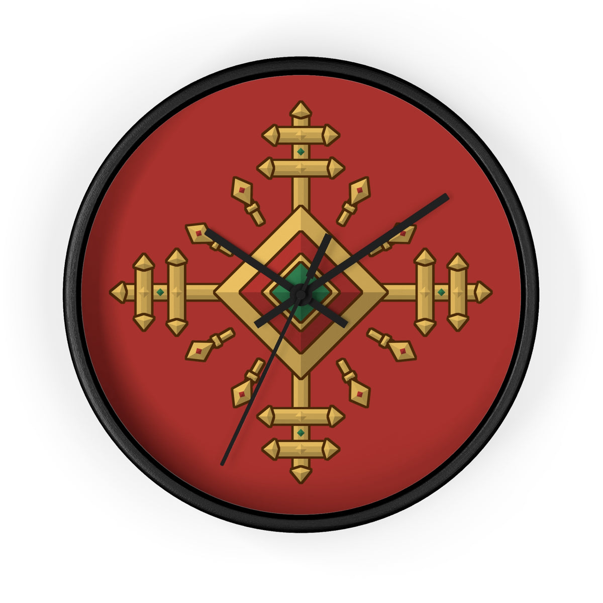 Cross of Vytis, Lithuanian influenced, Red Wall Clock