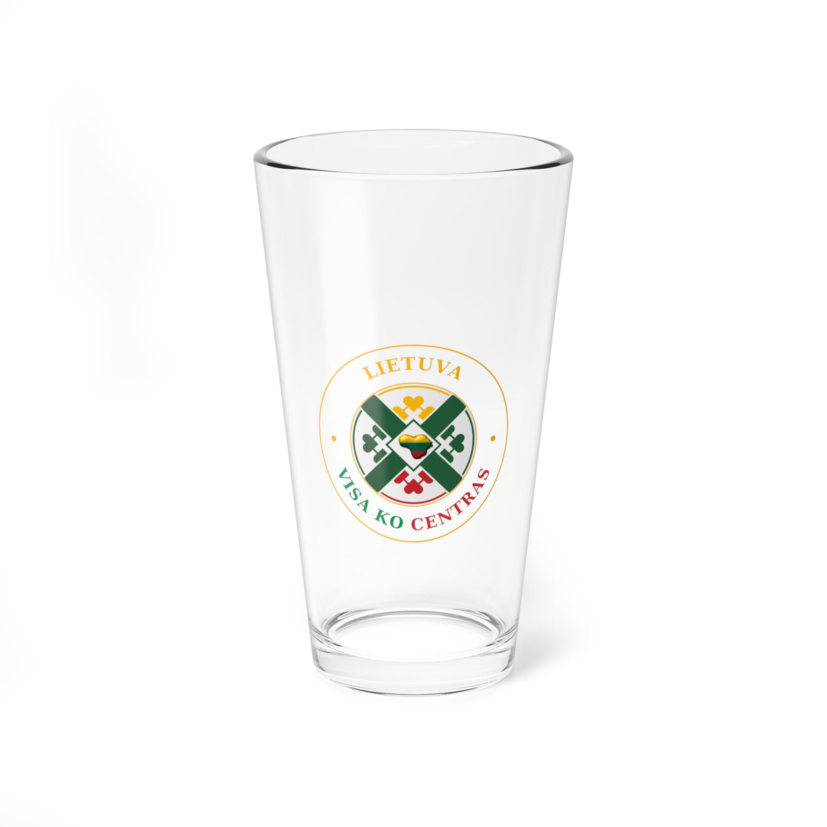 Lietuva Visa Ko Centras Logo, Mixing Glass, 16oz