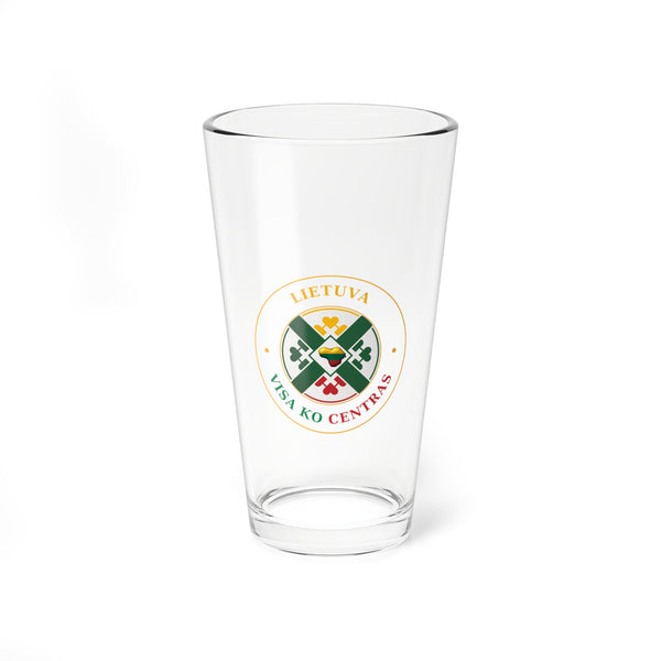 Lietuva Visa Ko Centras Logo, Mixing Glass, 16oz