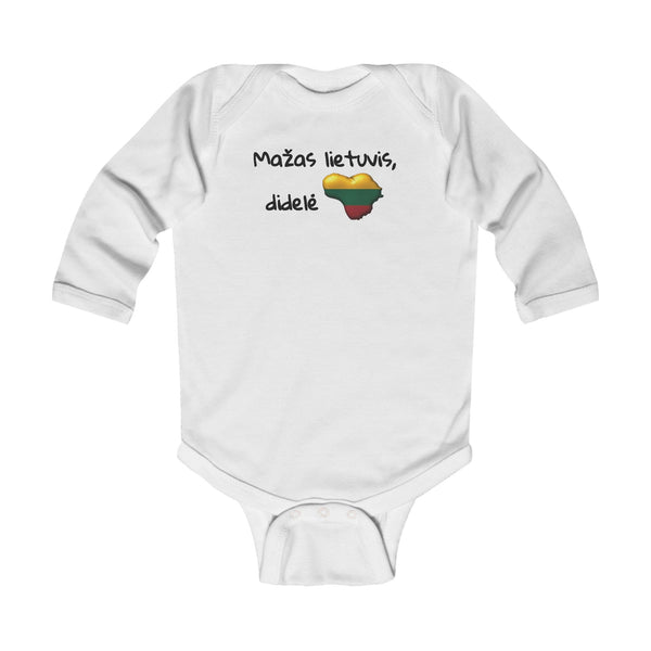 Mažas Lietuvis, Didelé Širdis, Infant Long Sleeve Bodysuit