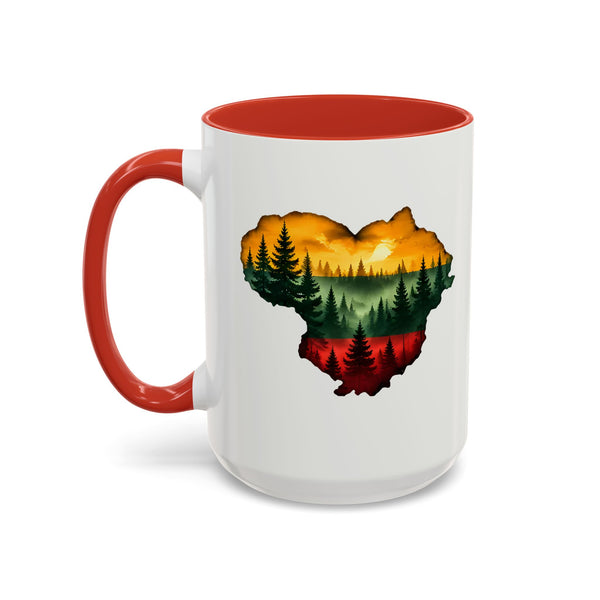 Copy of Lithuanian Forest Heart; Lietuva Vis Ko Centras; Accent Coffee Mug (11, 15oz)