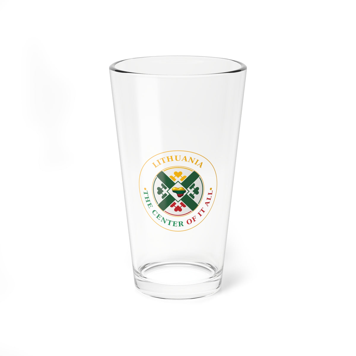 Lithuania The Center of it All Logo, Mixing Glass, 16oz