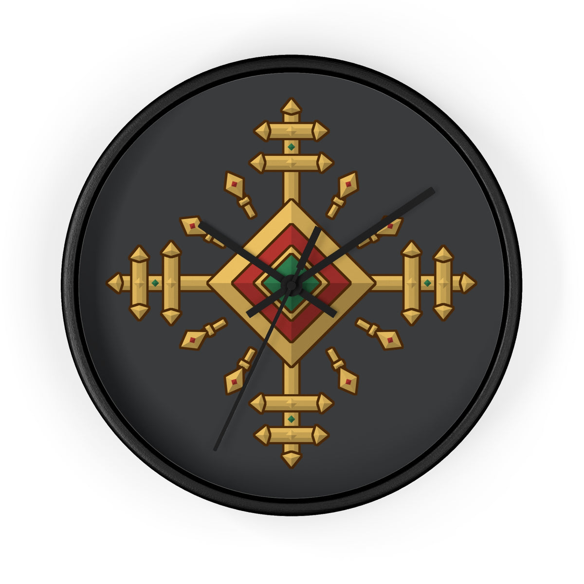 Cross of Vytis, Lithuanian influenced, Carcoal Wall Clock